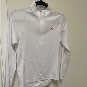 Puma White and Pink Kids Pullover